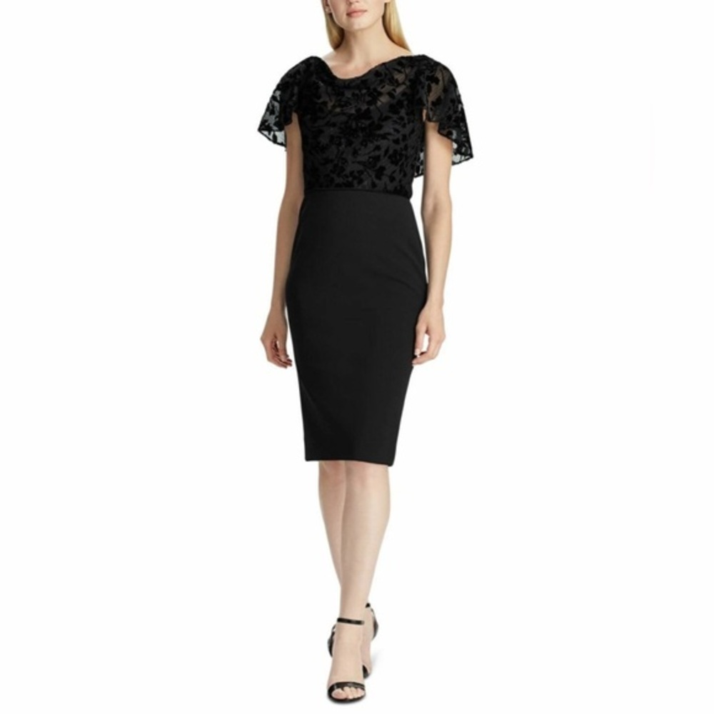 LAUREN RALPH LAUREN NWT Dalen Metallic Floral Black Cocktail Formal Dress Size 6